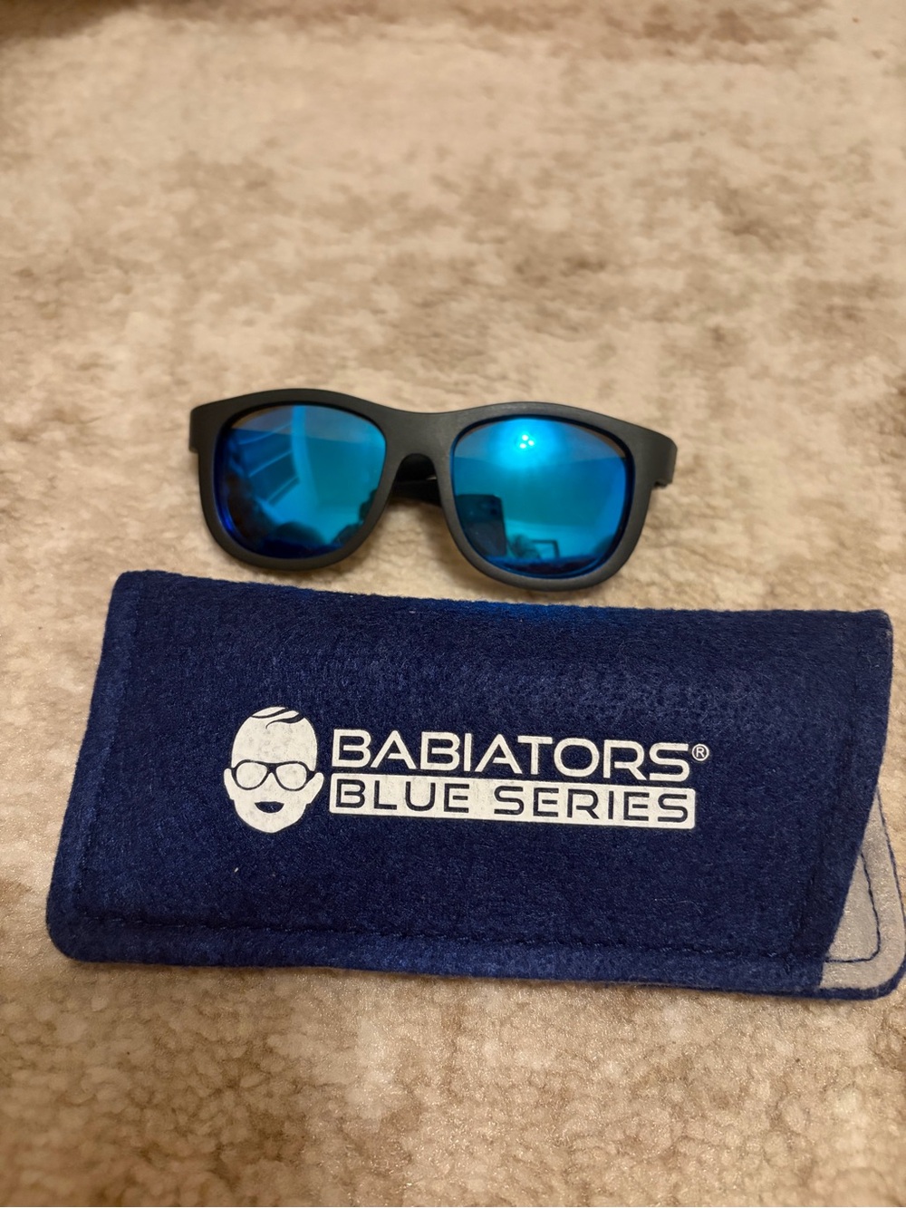 0-2Y • Babiators Jet Black Navigator | Polarized Cobalt Blue Mirrored Lenses